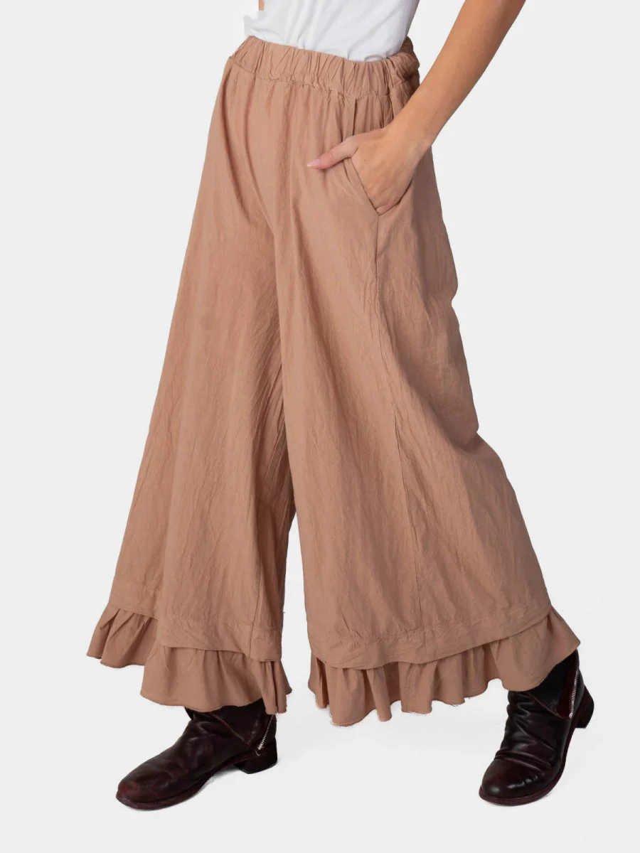 Ruffled Hem Organic Cotton Culotte